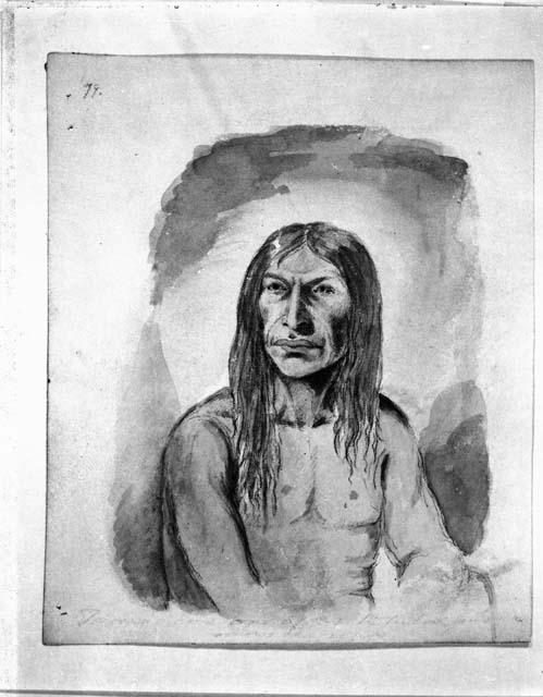 Menonimee Man, Wah-Bannin, September 1845 - Watercolor by Paul Kane