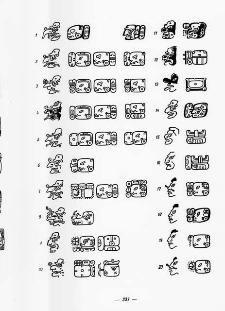 Plate XII (1) - Writing of the Maya Indians, page 331