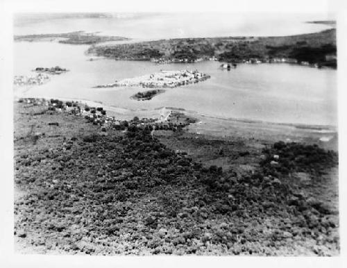 Lantern slide neg of flight made by "Ted" (Alfred Kidder) with Lindbergh in 1929