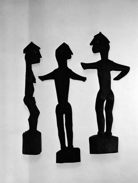 3 figures (Bu-Lor) of wood to be placed on shelf in Chief's house
