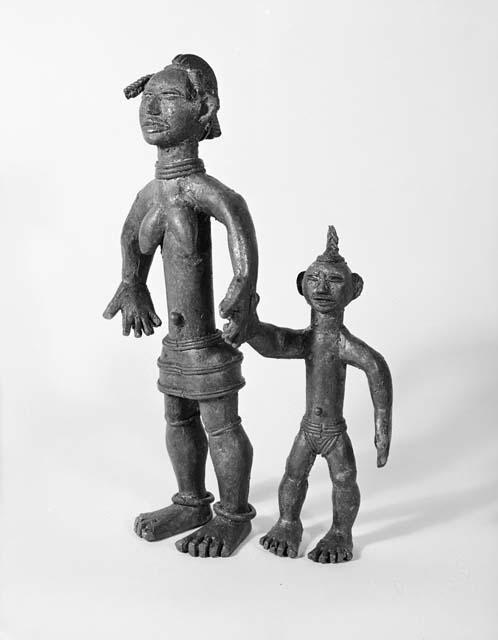 Brass casting of mother and child