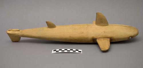 Carved shark with inlaid shell eyes (native name: "baekwa"), 51.5 cm. x 22 cm.x