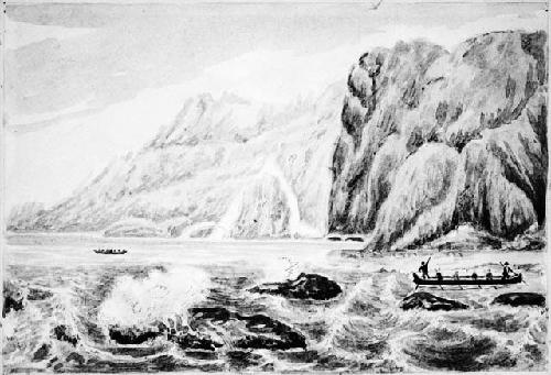 Lieutenant Back, R. N. Del expedition doubling Cape Barrow, July 25, 1821