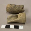 Ceramic tube fragments, pipe?; (1) incised