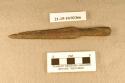 Metal, copper projectile point, notched