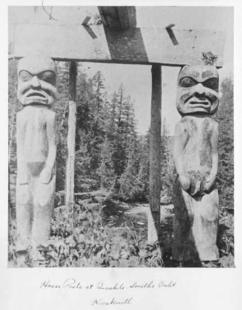 House posts at Quashili? Smith's Inlet - Kwakwaka’wakw