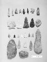 Chipped stone tools with Fremont  culture components