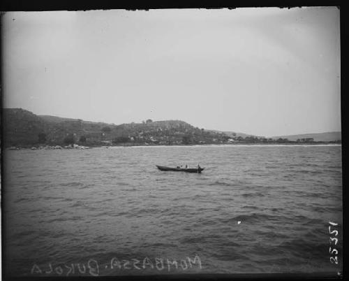 Canoe on water, Mombassa and Bukola