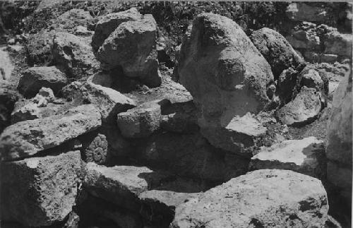 Plaster covered stone figure at Structure Q162