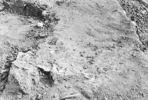 Excavation 1-31; Grave C.  Showing top of grave exposed