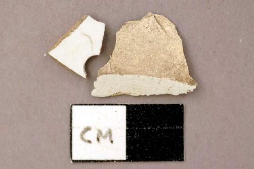 Ceramic, whiteware, plain sherds, different shape