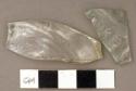 Glass, fragment, clear shards with molding