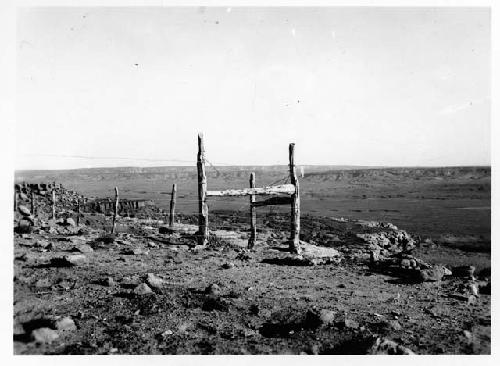 Photo of Southwest corner of fence. Look SE by E.