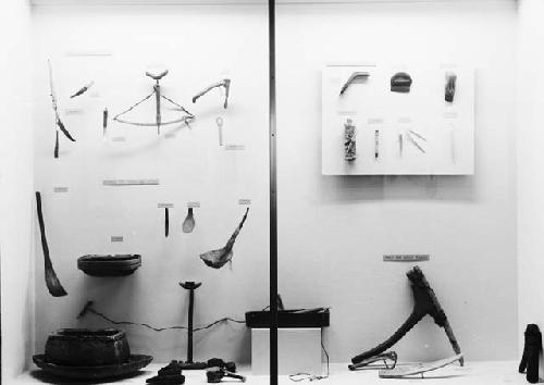 Tools and Utensils on exhibit, room 14, Peabody Museum