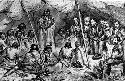 Indian council with white men, pencil wash drawing by Ernest Henry Griset