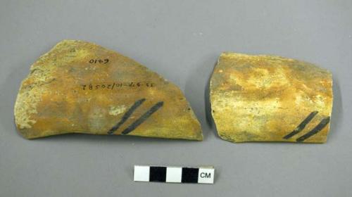 Restorable San Bernardino black-on-yellow potsherd