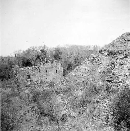 Church from mound 19 - Mound 1 to right