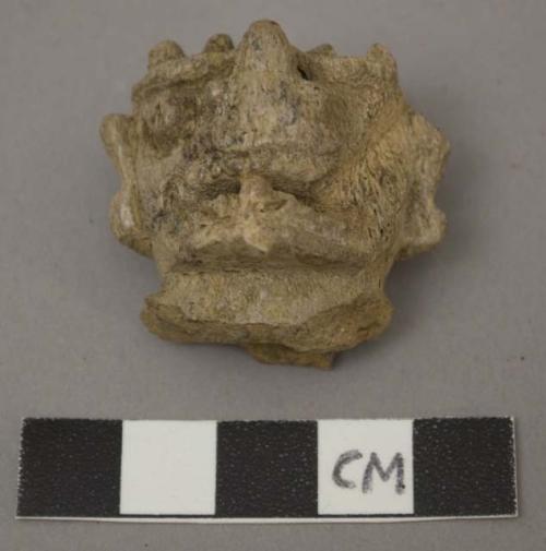 Grotesque head, carved bone