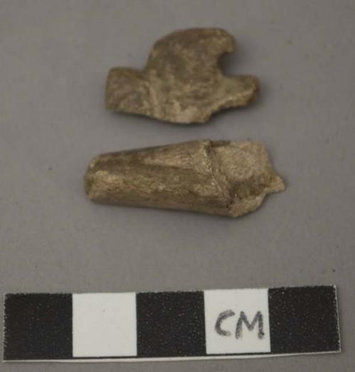 Carved bone fragments, some restorable