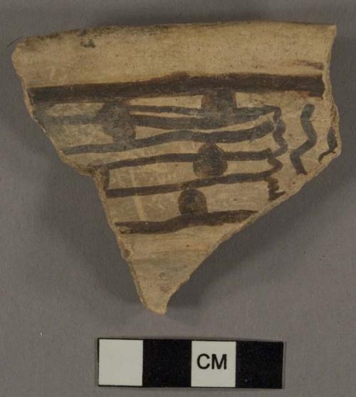 Sherd from Jeddito yellow double pottery bowl