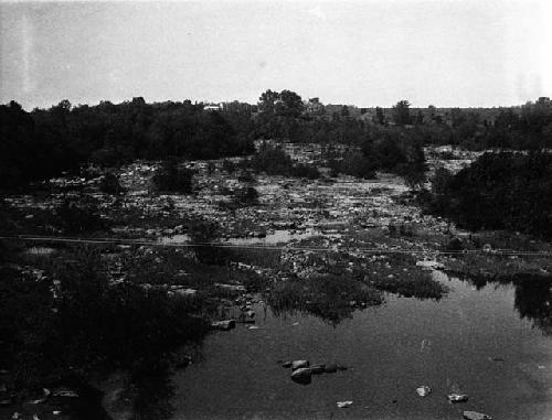 Fish traps in the Rappahannock from Falmouth Bridge