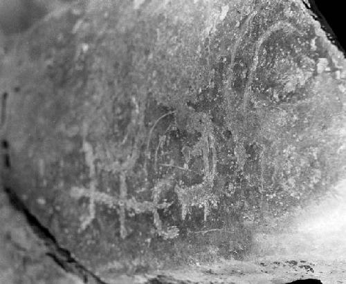 Graffiti from hilltop north of tapline east of Tell Hibr