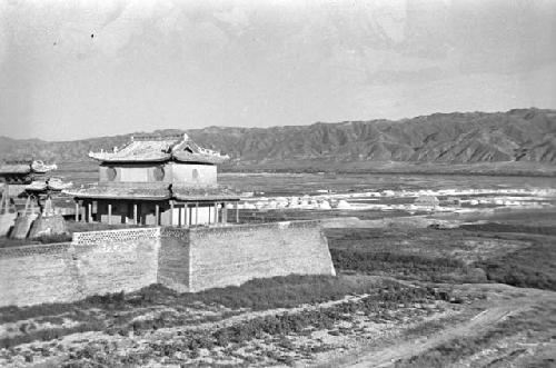 Shansi, September 1935, temple overlooking salt marsh