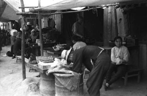 Shensi, September 1935, tea house at T'ungkuan