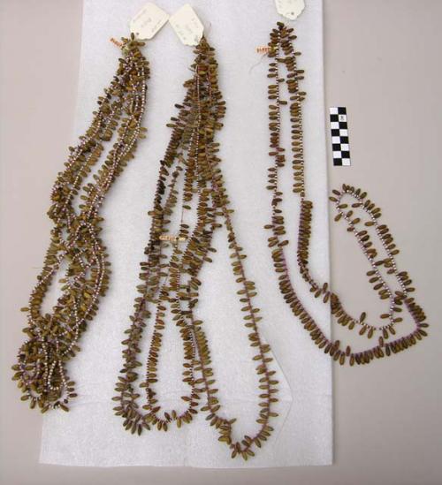 Seed and bead necklaces or bandoleers