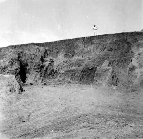 General view of cut in southern half of  mound, Mound D-III-10
