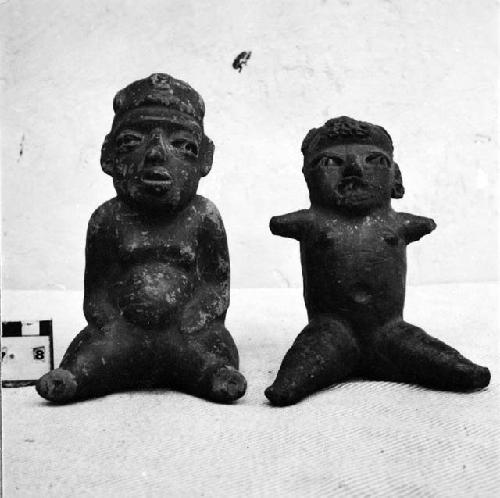 Two Pottery Human Female Effigy Figurines