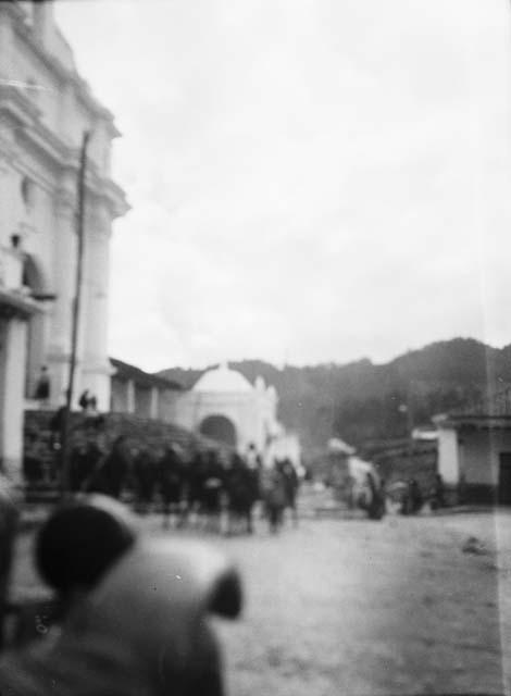 Voladores performers arriving on horseback or donkey