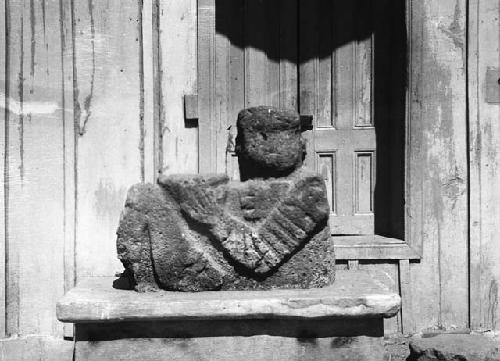 Chac-mool and companion carving, (in National Museum, San Salvador, Salvador)