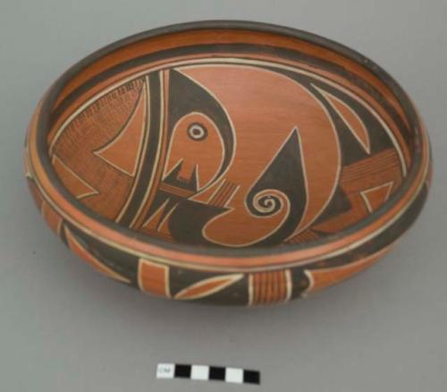 Bowl; red and black pattern