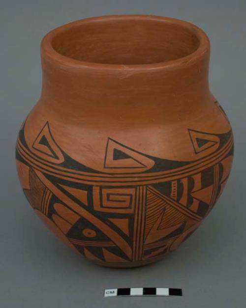 Jar; encircling black design