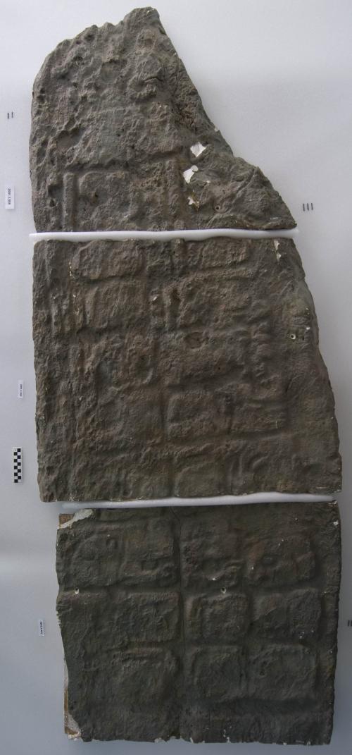 Cast of part of Stela 9, Uaxactun; top