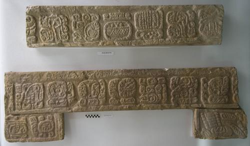 Cast of part of inscription of Lintel 1, glyphs J-P, Xcalumkin