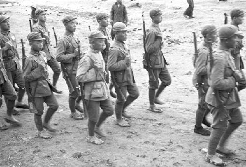 Group of soldiers marching