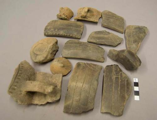 Fragments of pottery.