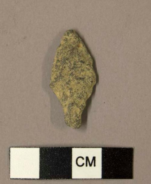 Chipped stone projectile point, stemmed, flat