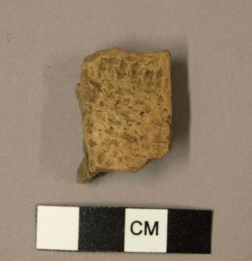 Ceramic sherd, rim sherd, textured surface