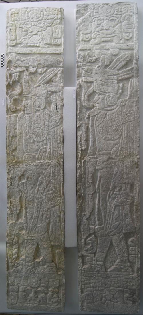 Cast of part of Ballcourt, Column, Upper Temple of the Jaguars, door jambs