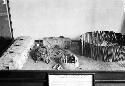 Model of Massachusetts Indian village, houses