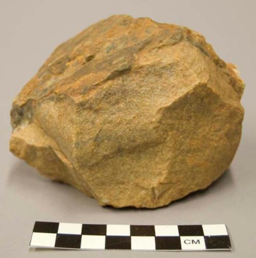 Quartzite nodule from which flakes have been detached - unrolled