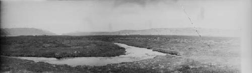 Shallow river bed in foreground