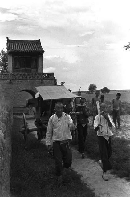 Yutaoho, Shansi, July 1935, approach of bridegroom's cart