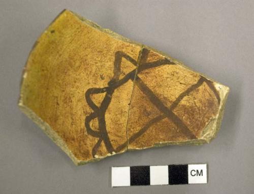 San Bernardino black-on-yellow potsherd