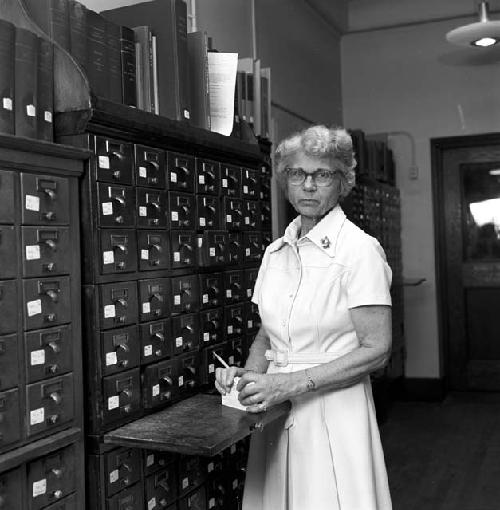 Miss Margaret Currier, Librarian at Peabody Museum before Tozzer Library opened