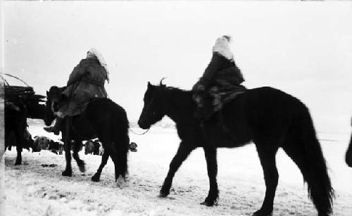 Kazak (Qazaq) women on horse