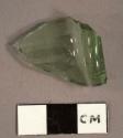 Bottle glass fragment, green